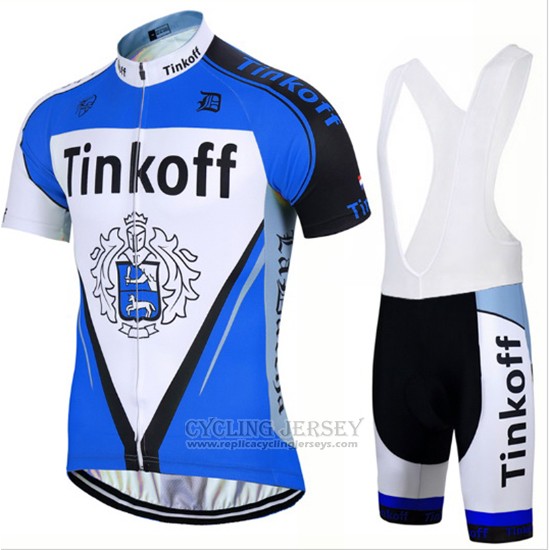 2017 Cycling Jersey Tinkoff Blue Short Sleeve and Bib Short
